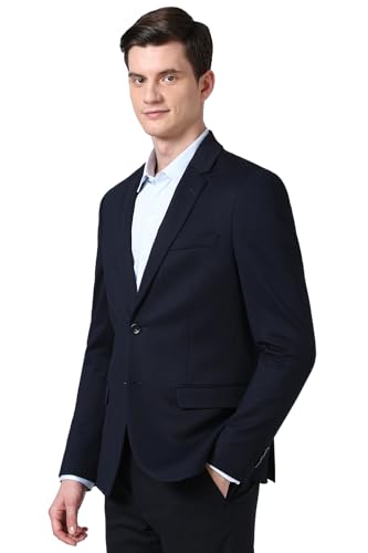 Image of Peter England Textured Knit Single-Breasted Blazers