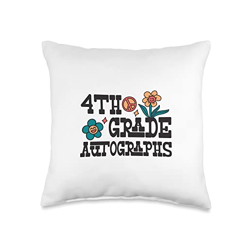 4th Grade Last Day of School Autograph Throw Pillow