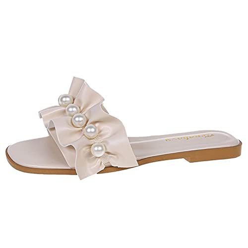 Slippers for Teen Girls Comfy Anti-Slip Flip Flops for Women Beach Retro Pluse Size for Women Summer Wedding