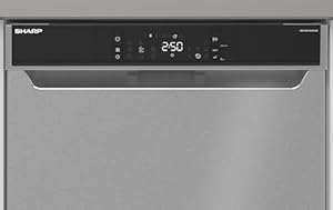 Sharp QW-NA3YU42AI-DE Geschirrspüler Unterbau 60 cm, 14 Maßgedecke, A, 42 dB, Turbo-Trocknung, QuickWash 14’, SteamWash, AutoDoor, EcoBox, Edelstahl