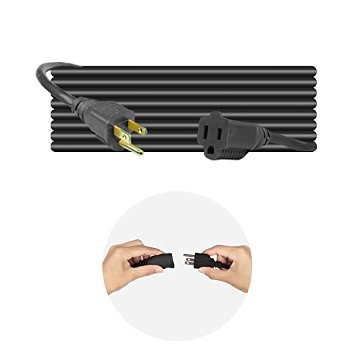 Outdoor Extension Cord/Wire Power Cable, Indoor/Outdoor, Single Outlet, UL Listed (10 ft, Black)