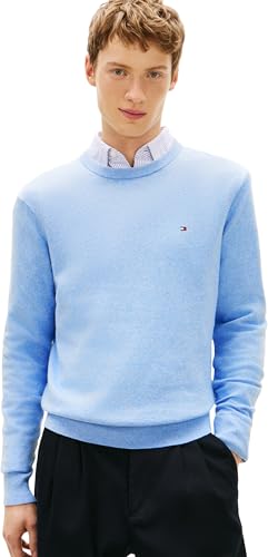 Tommy Hilfiger Herren Pima Org Ctn Cashmere Crew Neck Mw0mw28046 Pullover, Vessel Blue Heather, M – Ansicht 1