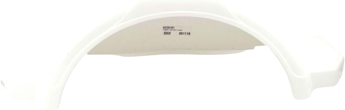 Shorelander 6220101 White Poly Trailer Fender for 14" Tires - 10" Width