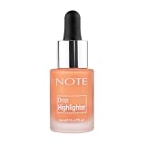 Note Cosmetique Drop Highlighter - Liquid Highlighter Makeup with Buildable Coverage - Lightweight, Creamy Formula - 03 Candle Light - 0.47 oz
