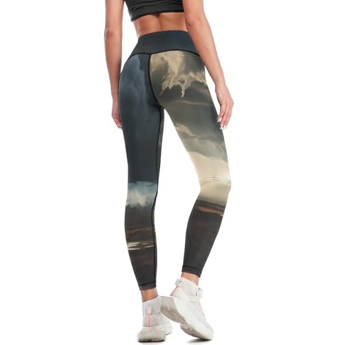 Tornado Sky Yoga Pants Workout Leggings for Women High Waist Gym Tights with Printed2