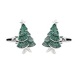 NAUZE Christmas Tree Cufflinks Green Christmas Themed Cufflinks Men Attractive Design Cufflinks for Tuxedo Formal Shirts Kit