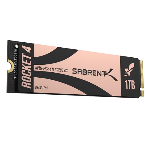 SABRENT Rocket 4 [1TB] DRAM-Meno M.2 PCIe GEN 4 X4 NVMe SSD (SB-RKT4L-1TB)