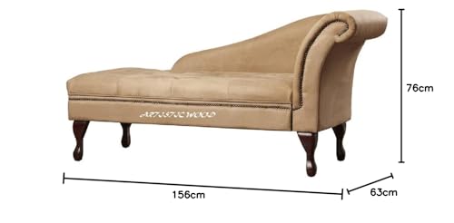 Image of Velvet Left Arm Chaise Lounge Storage Couch Luxury for Offices, Bedroom, Living Room (Tan)