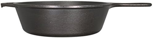 Lodge L8DSK3 26.04 cm / 10.25 inch / 3 Litre Pre-Seasoned Cast Iron Deep Round Skillet / Frying Pan, Black