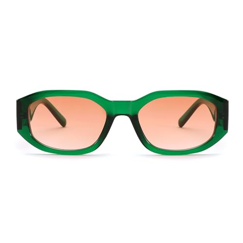 Image of FEISEDY Retro Trendy Rectangle Sunglasses Women Men Narrow Shades B2322 | |Vintage Shades |UV400 Protection |Blocks Glare |Women & Men |Comes With A Storage Case
