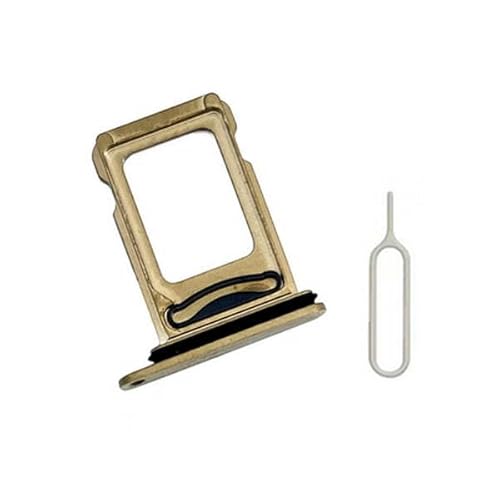 iphone 12pro / 12promax シムトレイ シムトレー シムカード入れ iphone 12pro 12promax sim card tray シムピン付き 交換用 互換品 (ゴールド)