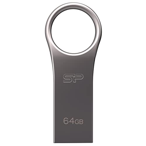 Image of SP Silicon Power Silicon Power 64GB USB 3.0 Flash Drive with Keychain Hole Key Ring Design, Waterproof Dustproof Metal Casing Thumb Drive Pen Drive Memory Stick - Jewel J80 Series