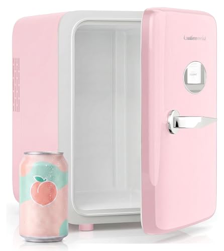 CUTIEWORLD 4L Mini Fridge for Skincare & Drinks Peach Pink