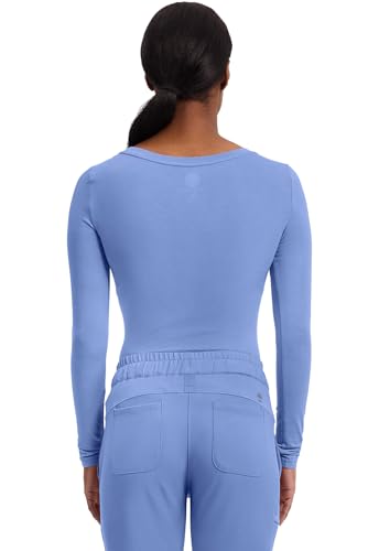 Image of Healing Hands Underscrub Long Sleeve Women Knits Scrub Tops | Soft Cotton Blend Knit, Breathable Stretch Comfort, Machine Wash, Easy Care Fabric, Ideal For Layering Under Scrubs