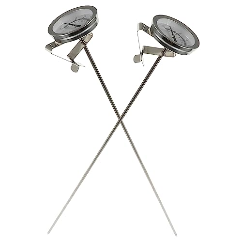 OKUMEYR 2pcs Deep Fryer Thermometers Stainless Steel Dial Thermometers for Accurate Meat Cooking and Oil Measurement for Frying Baking and Grilling