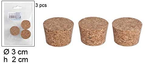 Tapones de corcho natural para botellas. Pack 3 unidades