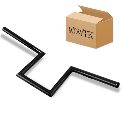 Image of 1 inch 25mm Z Bar - 8 inch Rise Handlebar w /Pre-Drilled Holes Universal For Harley,Honda, Yamaha, Suzuki, Kawasaki, Most Motorcycle Chopper Cruisers Bobber Bike Cafe Racer,any custom applications