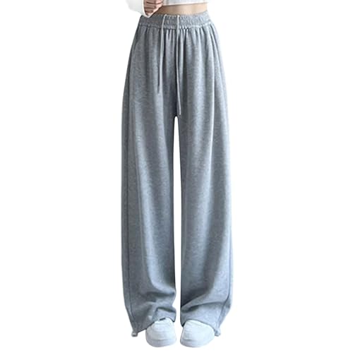 Baggy Sweatpants for Teen Girls Oversized Wide Leg Loose Drawstring Pants High Waist Lounge Athletic Joggers with Pockets
