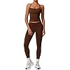 Womens Workout Sets Two Piece Cross Back Tank Top Matching High Waist Leggings Sets Gym Outfits Work Out Clothes
