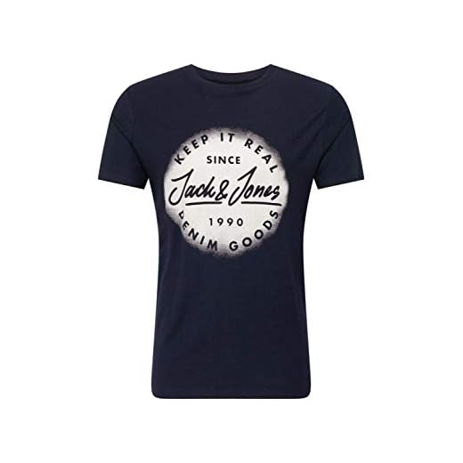 Jack & Jones JORSPRAYED tee SS Crew Neck Camiseta, Azul (Navy Blazer Fit:Reg), L para Hombre