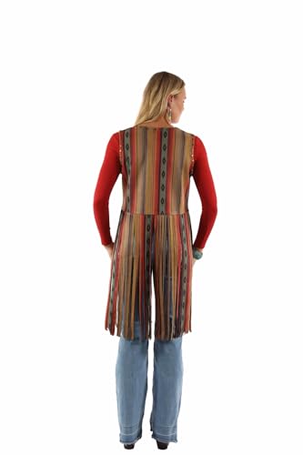 Scully Western Vest Womens Southwest Long Fringe Studs Serape F0_HC9232