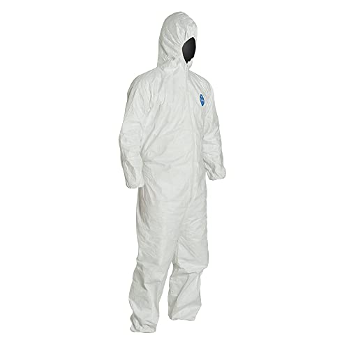 Amazon.com: Overol de seguridad desechable Tyvek con capucha, puños  elásticos, 6 unidades, color blanco de Dupont, L, Blanco, 6 : Herramientas  y Mejoras del Hogar