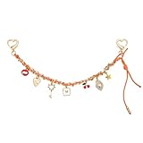 HUAAPLEVLA Rope Bag Charms for Handbags Unique Gold Purse Charm Chain Alloy Purse Extender Chain with Assorted Pendants for Women Handbags Wallet Bag Accessories and Decoration