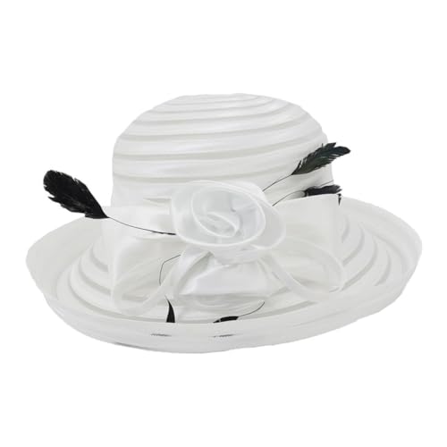 Chapeau élégant tulle de créateur à large bord pour haute cérémonie