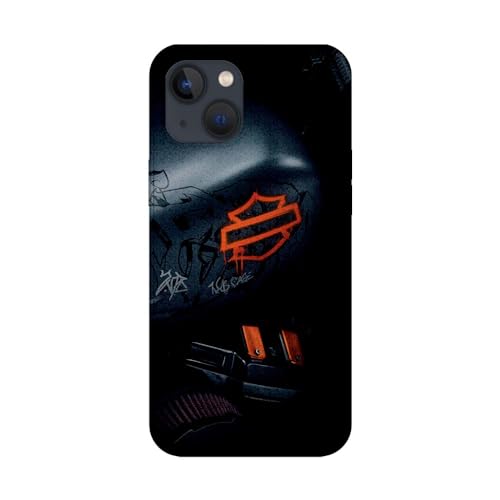 Custodia in silicone morbida trasparente per Apple iPhone stampata in Francia, Harley Davidson GRAF (iPhone 14)