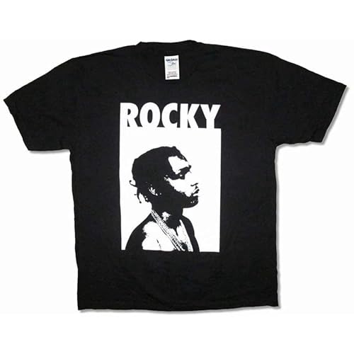 A$AP Rocky Threshold Image ASAP Mob Hip Hop Men's T-Shirt Unisex Black Cotton Print Tee Shirts L