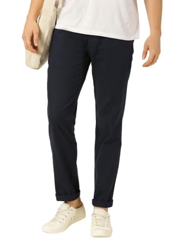 Image of Thomas Scott Men's | Solid | Breathable Fabric | 4 Pockets | Casual | Mid Rise | Regular Fit | Cotton Linen | Button Clouser | Chino Trouser | Pants