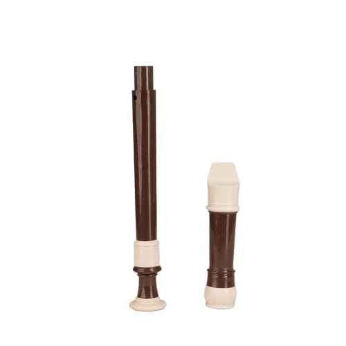 Image of Kadence PRO-BRN Jamming Series Professional Soprano Recorder in C Scale | Baroque Fingering | 3-Piece ABS Design with Adjustable Thumb Rest | Includes Cleaning Rod & Synthetic Leather Pouch | Brown