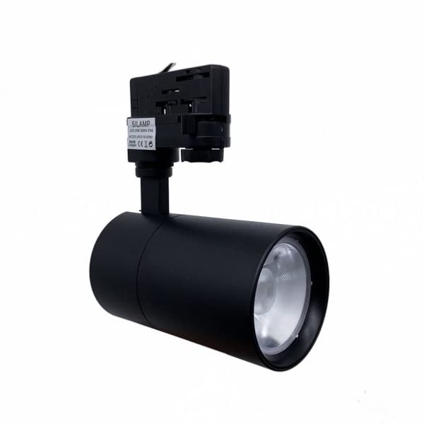 Spot LED sur Rail 30W 80° Compact Triphasé NOIR - Blanc Chaud 2300K - 3500K - SILAMP