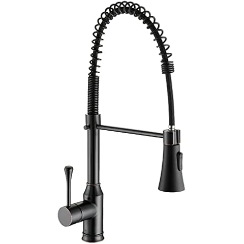 Leekayer Single Handle Kitchen Sink Taps Oil Rubbed Bronze Finish 360 Rotation High Arc 1 Hole Mount Contemporary Commercial Mixer Tap Cover