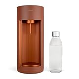 Mysoda: Glassy Wassersprudler aus Holzkomposit und Aluminium mit 1L Glasflasche (ohne C02-Zylinder) - Terracotta
