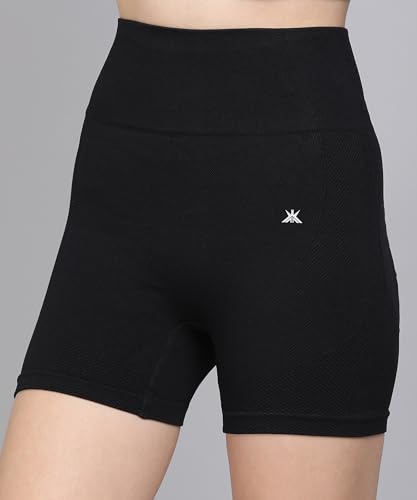 Image of Kobo Active Wear for Women Gym | Workout Short Tights for Women | Yoga Shorts | Gym Wear Tights (Imported) Black