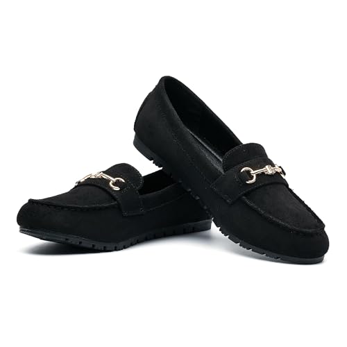 Image of BGSTGUDS Women's Wide Loafers Shoes Cute Dressy Shoes Ladies Comfort Slip Ons Work Shoes