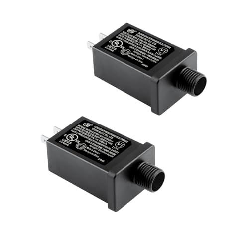 2PCS Replacement Yard Inflatable Adapter 12V Class 2 Power Supply 120VAC 60Hz LED IP44 Waterproof Inflatable Plug Replacement for LED Strip String Light Halloween Christmas Inflatable Decorations