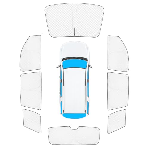 Image of KMF 8pcs Sun Shades for Chevy Tahoe 2015-2020 Accessories,Chevrolet Full Car Window Covers Sunshade for Windshield Side Rear, Thicken UV Block and Privacy Blackout for Car Camping Outdoor