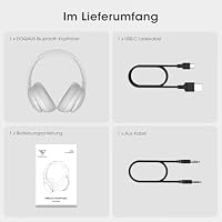 DOQAUS Kopfhörer Kabellose Bluetooth,90 Std.Akku,Hellgrau – Ansicht 9