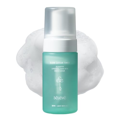 Image of SELEVE Glow Caviar Bubble Toner – Hydrating & Glow Face Toner with Green Caviar Liposomal, Niacinamide, Panthenol & Ferulic Acid, Sensitive & Dry Skin, Korean Skin Care (3.38 fl.oz / 100ml)