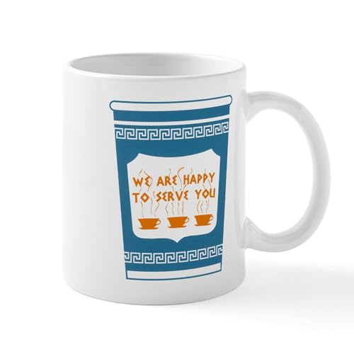 Taza de cerámica azul 11 oz (325 ml) miniatura 1