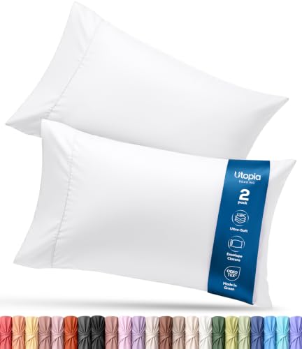Utopia Bedding Taies d'oreiller standard 2 paquet fermeture enveloppe - 20 x 26 po