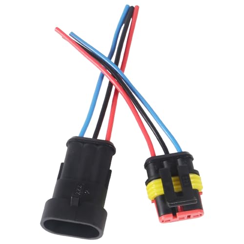 Conector de 3 pines impermeable para cables de coche y barcos, pack de 10 unidades 7