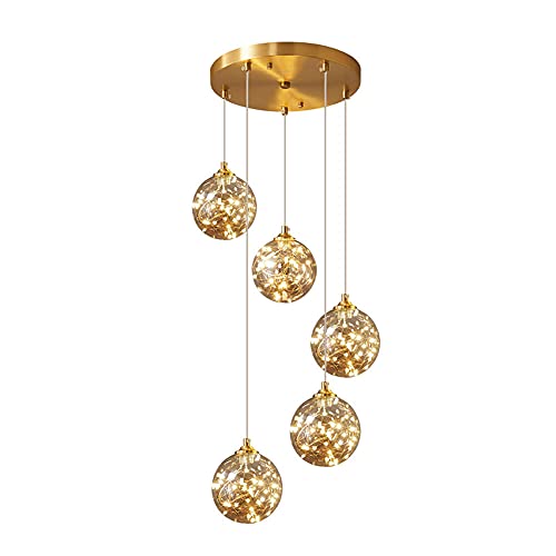 Chandelier globe en cuivre Solution d'éclairage anti-éblouissement pour salle à manger