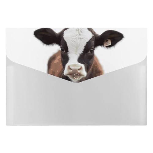 Dossier extensible A4 à 6 poches motif vache, trieur accordéon nomade pour reçus et factures