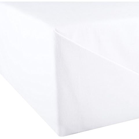 aqua-textil Sábana Superior sin elástico de algodón Blanco Cover