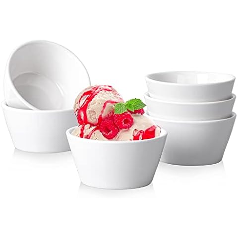Taeochiy Porcelain Small Bowls, 8 Ounce Dessert Bowls, Ramekins Oven Safe, Ice Cream Bowls, Bouillon Cups, Set of 6 Cover