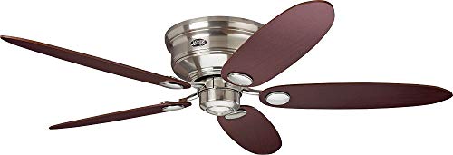 Hunter Ventilador de techo Low Profile II, aspas reversibles, 1 pieza, 112-132 cm, arce/marr�n/cromo cepillado, 24372