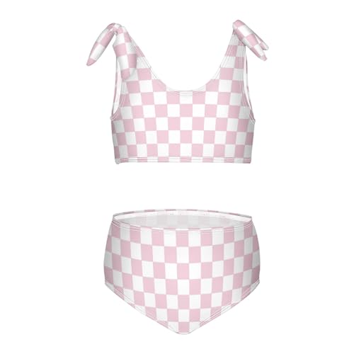 Wusikd Check Chessboard Girls Swimsuits Two Piece Swimwear Bikini Set for for Girls Size 9-10